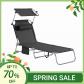 Transat Jardin Pliable Bain Soleil Pare Soleil Oreiller Chaise Longue