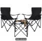 Ensemble Camping 2 Chaises Pliables   Table Pique Nique Tissu Imperm�able Noir
