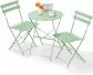 Salon Jardin Bistro 3 Pi�ces Table Chaises Acier Pliant Balcon Patio