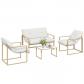 Salon de Jardin Outsunny 4 Pi�ces   Canap� 2 Places   2 Fauteuils   Table