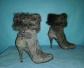 Boots FRANCESCO MORICHETTI in gray blue suede and wool size 37 FR