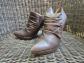 (K103 A38) Low boots - ankle boots Pura L�pez en cuir chocolat drap�   Taille 37