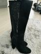 Beautiful Divine Woman Black Boot with Black Glitter at the Back P 36