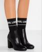 Bottines noires � talons en cuir Karl Lagerfeld