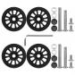 Lot de 4 roues de rechange de 50 mm avec essieu pour valise � double roue, no...