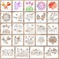 Lot de 20 pochoirs de peinture  Motif fleurs sauvages et animaux  Pochoirs po...