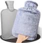 Bouillotte 2 L en peluche avec housse douce   poche kangourou, chaleur durable