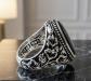 Bague Aref en Argent 990 & Agate �b�ne du Y�men (Aqeeq) par l'artisan Aref   28g