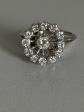 7638   Bague Fleur Vintage Or Gris Platine Diamants