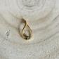 Pendentif goutte d'eau dor� avec pierre bleue