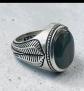 Bague Artisanale Argent 990 Massif Agate Y�m�nite Aqeeq Sign�e Aref 26.75g T62
