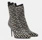 Bottines Balmain Paris Skye Monogramme Noir-Ivoire Taille 39 Neuves avec bo�te.