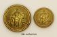 2 Botones de C�mara de Comercio Abundancia Dor� Francia XIX�s 22-16 mm