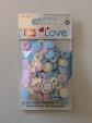 Lot De Boutons Pression Bleu Turquoise, Rose Fuchsia Claire Et Blanc Cr�me