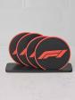 Set de 4 Sous verres Formule 1 avec Support   D�co Bureau & Maison   Noir et Rou