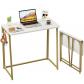 Petit Bureau Pliable en marbre Blanc de 80 cm pour Petits espaces avec Pieds ...