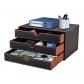 Home Office Bo�te de tiroir de bureau avec 3 compartiments ferm�s A4  En cuir...