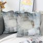 Housse de Coussin Marron et Gris 40x40 Taies d'oreiller en Velours Coussins d...