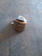 Bague Fantaisie style ethnique   Bague en Bois Marron � motifs grav�s