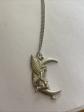 Collier M�tal Argent�  Avec Fermoir FEE Sur Croissant De Lune