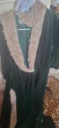 Robe Vintage Verte Avec Fourrure En Velours Taille Xl Neuve