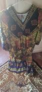 Robe Vintage Color�e En Lin Taille Xl