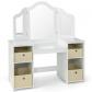 Coiffeuse pour Enfants Design Amovible 2 en 1 avec Coiffeuse et Bureau Coiffeus