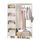 Armoire de Rangement 170x105x45cm en Blanc Penderie Garde Robe Avec 4 Boites en