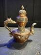 Th�i�re orientale ancienne cuivre et laiton d�cor dragon artisanat vintage