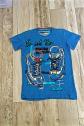 T shirt bleu manches courtes avec d�corations cousues DESIGUAL taille 11 12 ans gar�on
