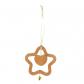D�coration Sainte Famille pour sapin de No�l en bois avec grelot