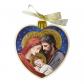 D�coration de No�l en forme de coeur de la Sainte Famille 13cm