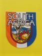 Autocollant m�tallis� vintage blason South Africa (7,5x6,5 cm)