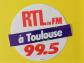 Autocollant vintage Radio RTL en FM � Toulouse 99.5 (12,5x11,5 cm)