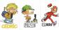 Lot de 3 autocollants Kidpaddle, Spirou, et C�dric