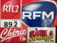 Lot de 4 grands autocollants radio RFM, RTL2, Ch�rie FM, Rire et Chansons