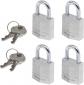 4x1 Master Lock Cadenas Lot de 4 9120EURQNOPCC