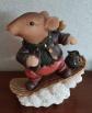 FIGURINE SOURIS SUR SNOWBOARD