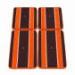 Lot de 2 coussins de chaise - transat vintage orange et marron ray�s 115 cm