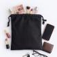 Lot de 10 sacs en coton noir avec cordon   rangement bijoux cadeaux voyage