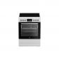 Cuisini�re 60 cm, blanc, table vitroc�ramique, 4 zones, four MF8 chaleu