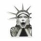 AUTOCOLLANT   STATUE LA LIBERTE : FRANCE USA STATUE OF LIBERTY HUMOUR - STICKERS