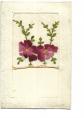 Carte fantaisie brod�e   Fleurs roses, 1 pi�ce