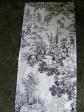 COUPON DE TISSU  JOUY DIFFERENT MOTIF NOIR FOND BLANC    30 cm x 330 cm   J 35-1