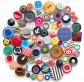 Lot de 74 boutons vintage 11 � 34 mm   Plastique bicolore toutes �poques