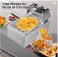 Friteuse �lectrique commerciale en acier inoxydable, 6L, 2500W, po�le � frites,