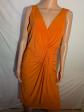 robe cocktail de soir�e sans manche orange vif