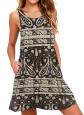 Robe d'�t� d�contract�e sans Manches � col en V pour Femmes avec Poches Boho