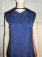 Vintage Authentische Robe Tergal Kurz Blau Gr��e 38 - 40 EXCELLENT ETAT