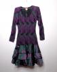 Vintage Robe CHACOK Kinshasa Violett Gr�n Midi Gr��e 0 Oder 36 FR